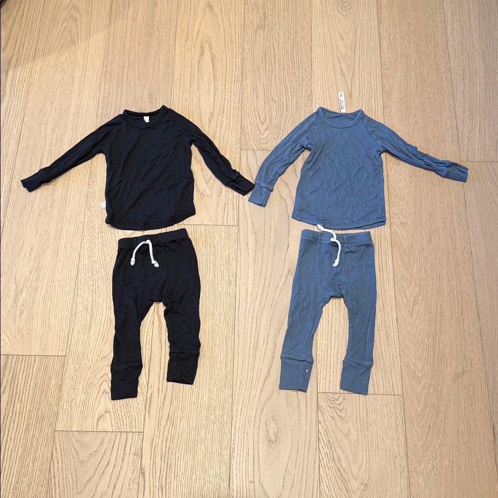 Kids' Black and Gray Long Sleeve Pajama Set